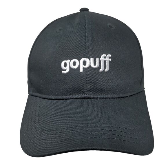Gopuff Slideback Hat Black One Size Embroidered Adjustable 6 Panel - Picture 1 of 7